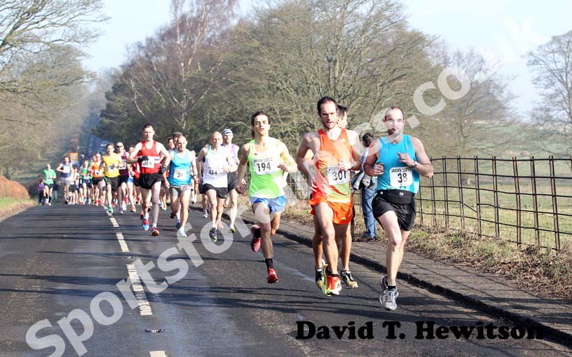 Soon after the start of the Run northumberland Half Marathon.